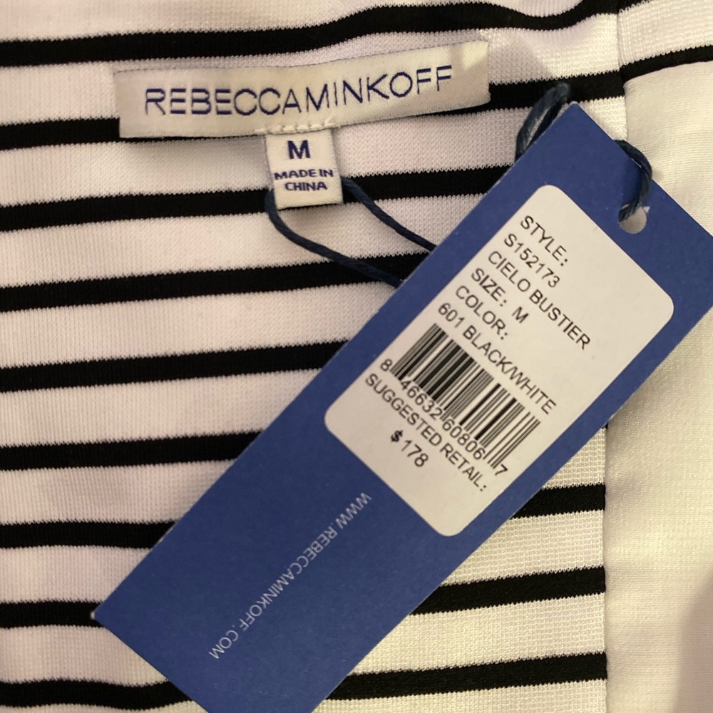 Rebecca Minkoff wht&blk stripped crop top m - Picture 5 of 5